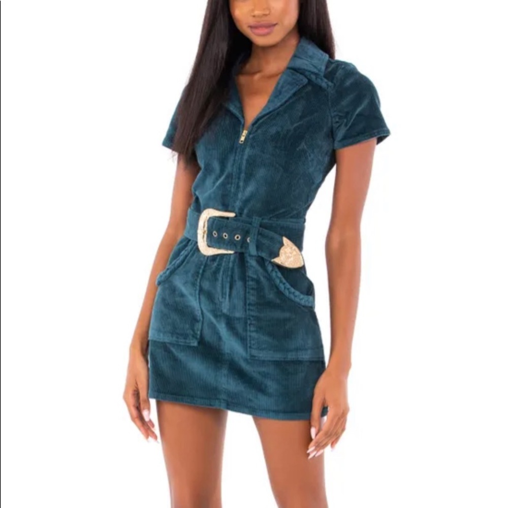 Show Me Your MuMu Outlaw dress Jade Corduroy Large